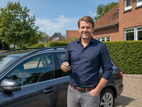 Verkäufer aus Mayen mit dem verkauften Fahrzeug